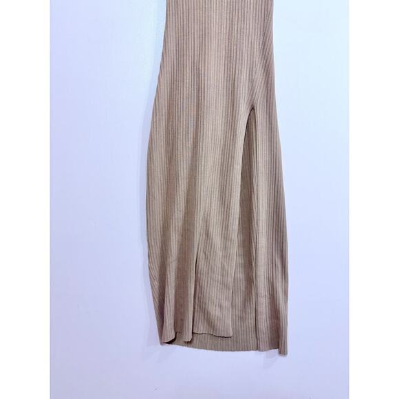 Revolve x Michael Costello Ribbed Midi Dress in Tan Size Medium - Picture 5 of 13
